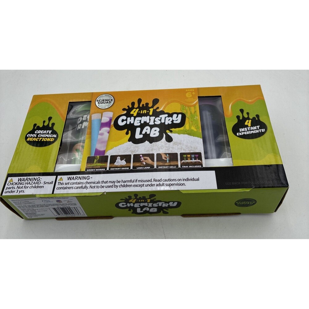Science Squad 4-in-1 Chemistry Lab Kit designed for ages 6 and up